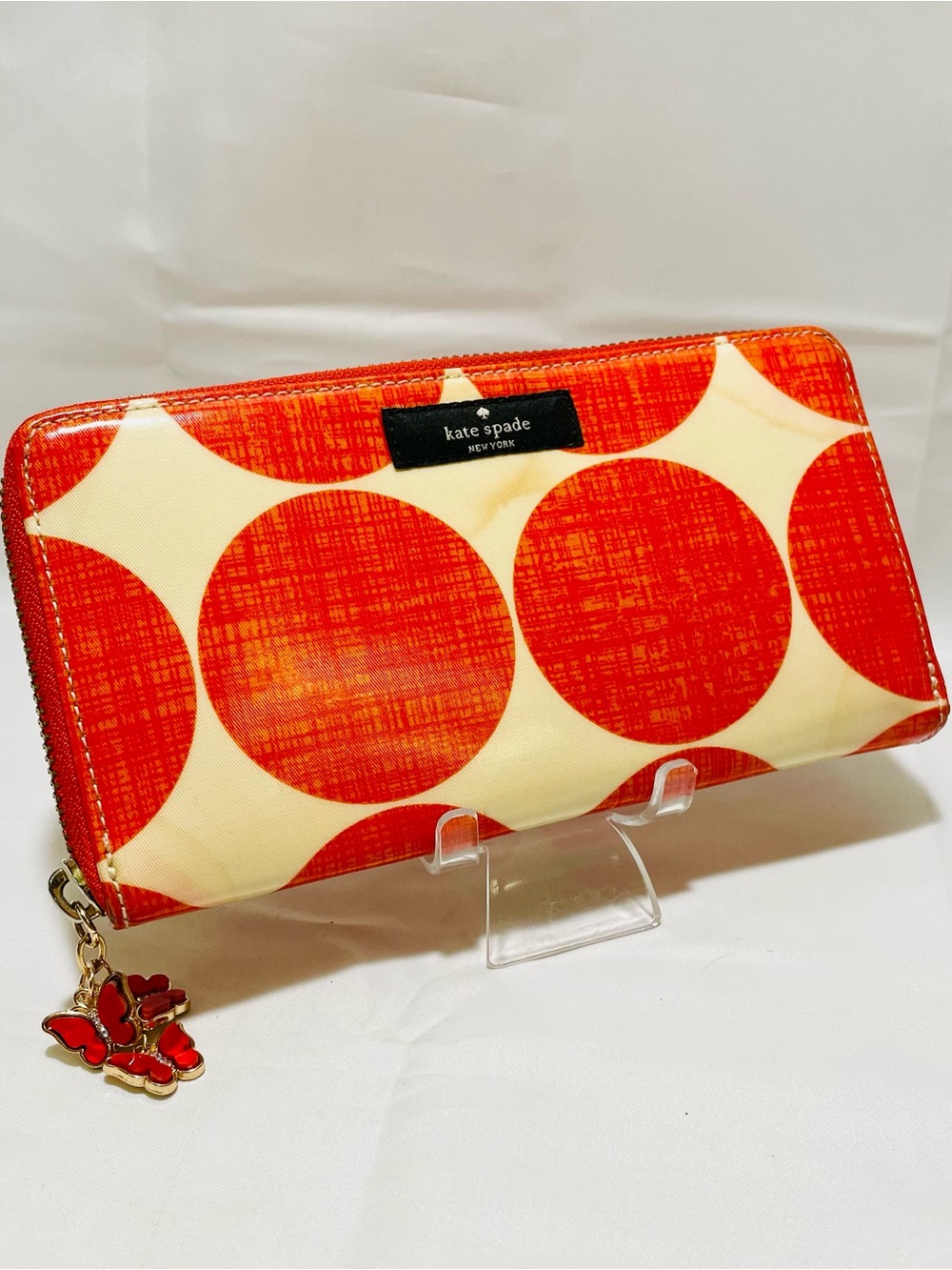 Kate Spade Orange Polka Dot Continental Wallet ✨Novelty/Geometric Collection✨